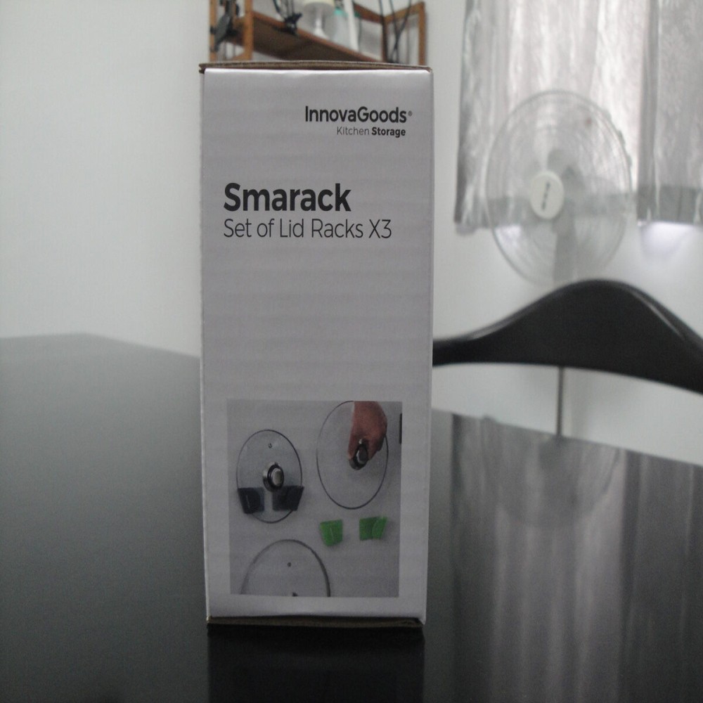 Set de 3 Supports Mural Adhésif pour Couvercle de Cuisine Smarack InnovaGoods