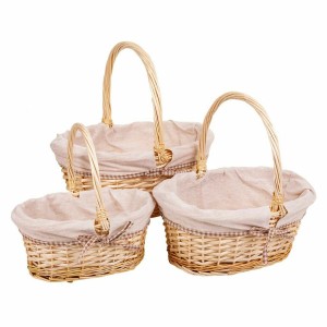 Basket set Alexandra House Living wicker Willow wood Natural 3 Pieces