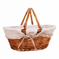 Picnic Basket Alexandra House Living wicker Willow wood 40 x 32 x 17 cm