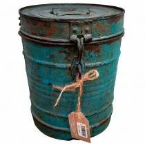 Decorative canister Alexandra House Living Blue Iron Traditional style 23 x 28 x 23 cm