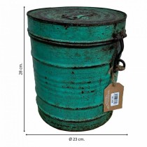 Decorative canister Alexandra House Living Green Iron Traditional style 23 x 28 x 23 cm