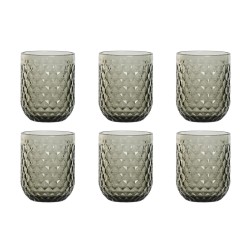 Set de Verres Home ESPRIT Gris Verre 240 ml (6 Unités)