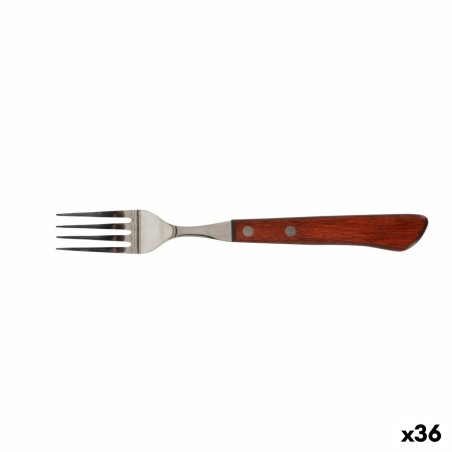 Fourchette Quttin Packwood 9,5 cm Marron Argenté (36 Unités)