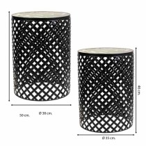 Flower Pot Stand Alexandra House Living Black Iron Tile 38 x 50 x 38 cm 2 Pieces