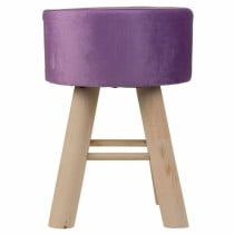 Stool Alexandra House Living Purple Velvet Bamboo Pinewood Sponge MDF Wood 32 x 44 x 32 cm