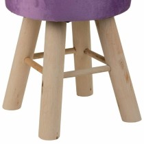 Stool Alexandra House Living Purple Velvet Bamboo Pinewood Sponge MDF Wood 32 x 44 x 32 cm