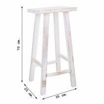 Stool Alexandra House Living White Pinewood 25 x 70 x 35 cm