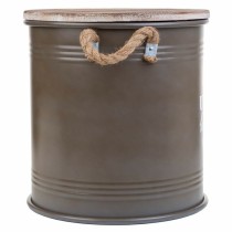 Boîte de rangement avec couvercle Alexandra House Living Urban Marron Chanvre Métal Bois d'épicéa 35 x 35 x 37 cm Avec des poign