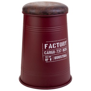 Stool Alexandra House Living Red Polyurethane Metal Particleboard 47 x 27 x 33 cm