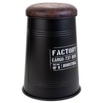 Stool Alexandra House Living Black Polyurethane Metal Particleboard 27 x 27 x 47 cm