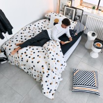 Housse de Couette HappyFriday Blanc Golden dots Multicouleur 220 x 220 cm