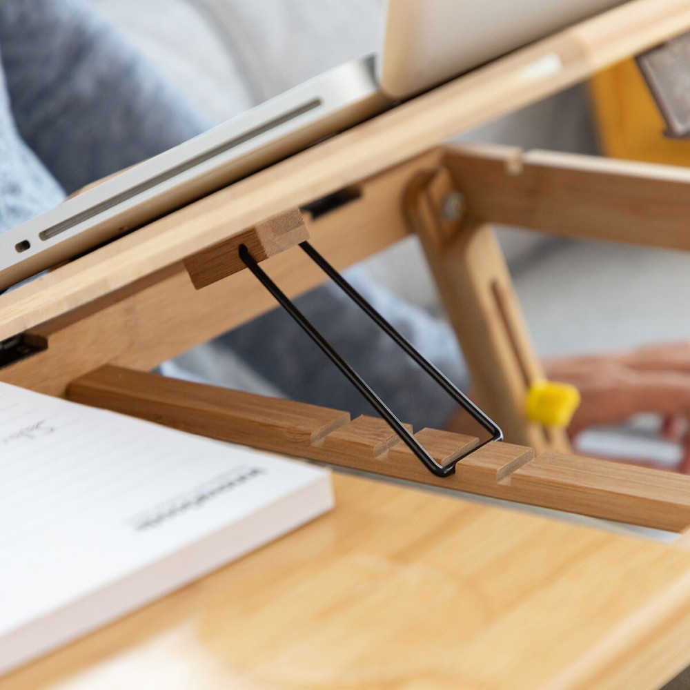 Bamboo Folding Side Table Lapwood InnovaGoods