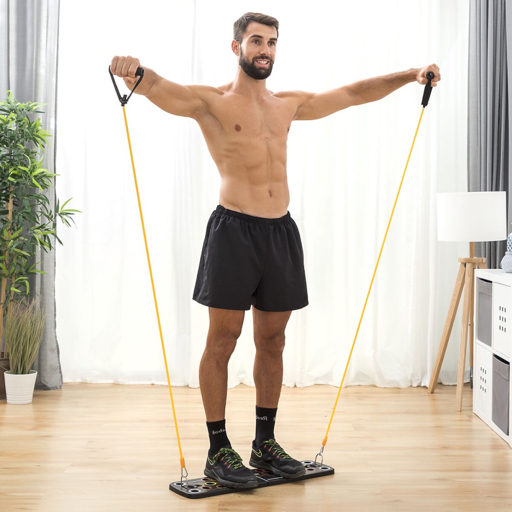 Push-Up Board with Resistance Bands and Exercise Guide Pulsher InnovaGoods