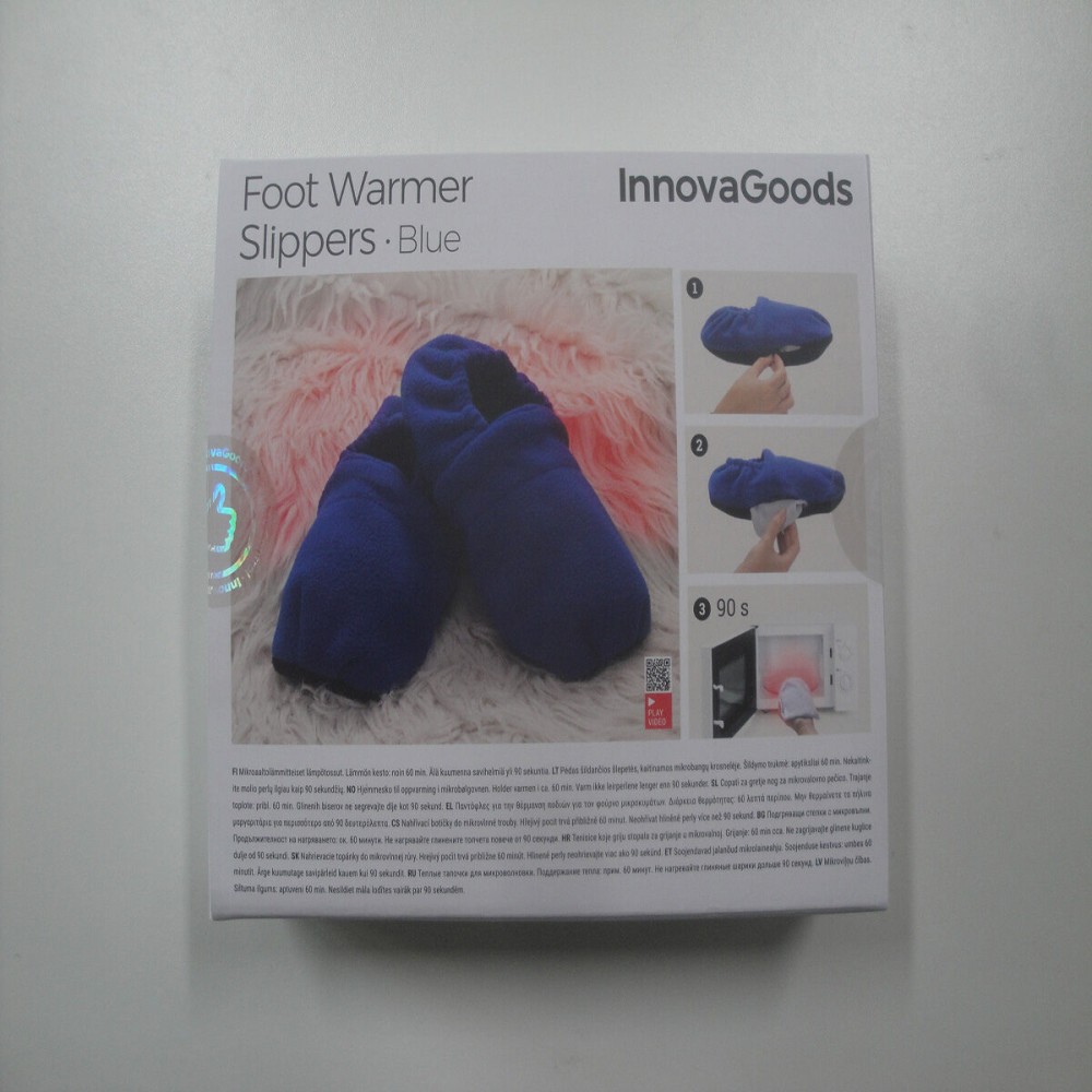 Microwavable Heated Slippers InnovaGoods Blue