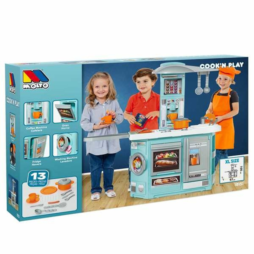 Spielküche Cook Moltó 18151 100 x 97 x 31 cm Blau Klappbar (100 x 97 x 31 cm)