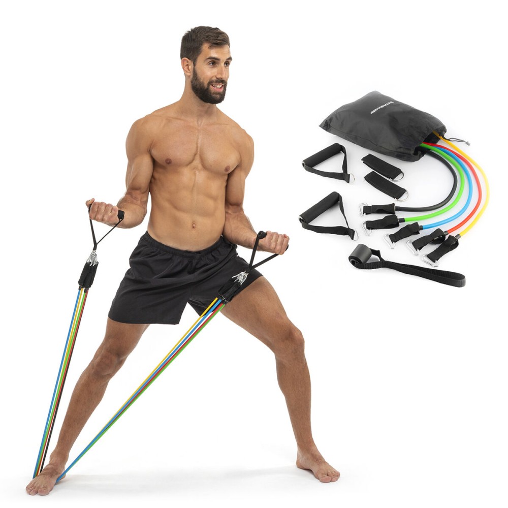 Set of Resistance Bands with Accessories and Exercise Guide Rebainer InnovaGoods 5 Units