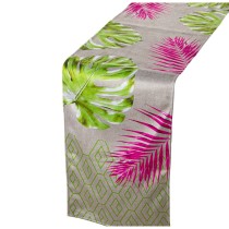 Table Runner Alexandra House Living Green Fuchsia Textile 180 x 30 cm Sheets Velvet