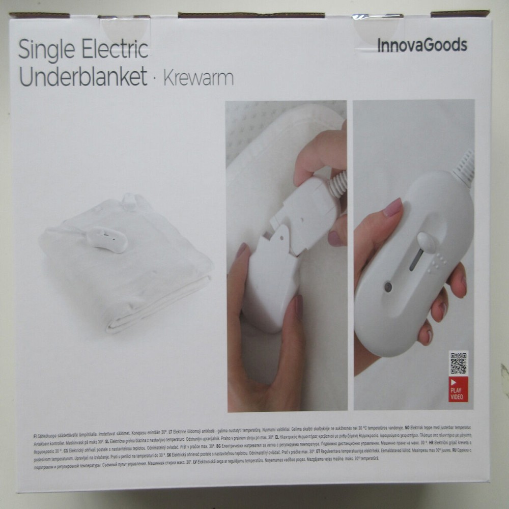 Single Electric Underblanket Krewarm InnovaGoods 60 W 80 x 150 cm White