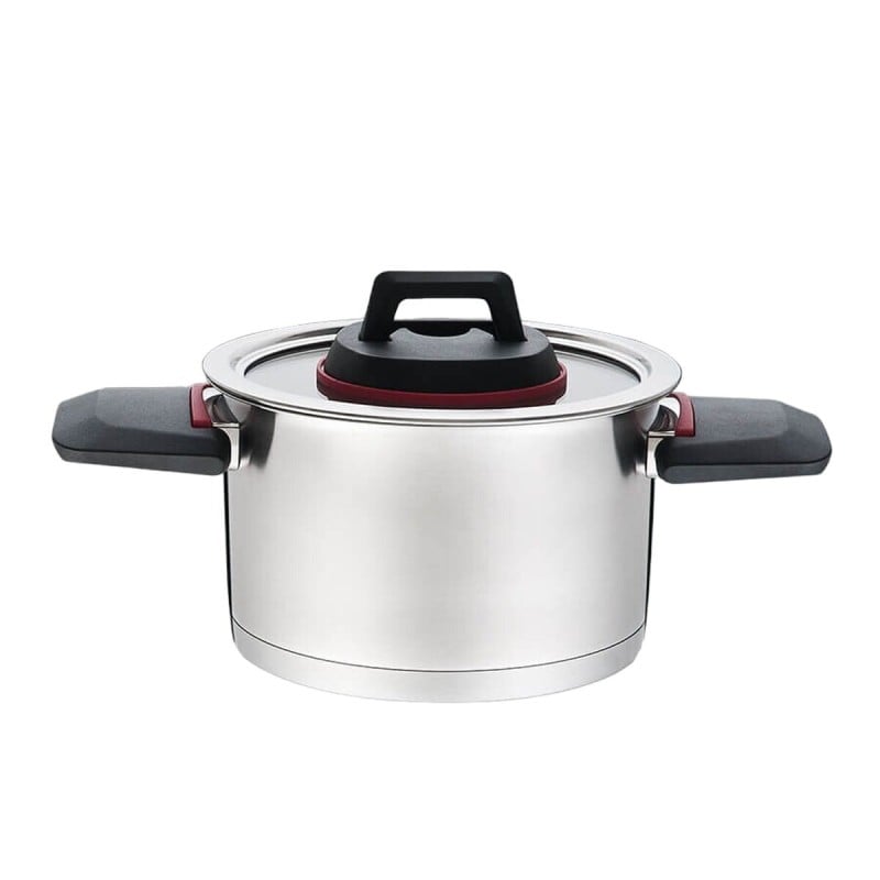 Casserole with Lid Feel Maestro MR-3530-18 Red Black Steel Stainless steel Plastic Ø 18 cm 2,3 L