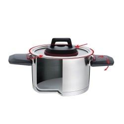 Marmite avec couvercle Feel Maestro MR-3530-18 Noir Rouge Acier Acier inoxydable Plastique Ø 18 cm 2,3 L