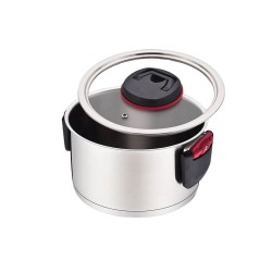 Casserole with Lid Feel Maestro  MR-3530-20 Red Black Steel Stainless steel Plastic Ø 20 cm 3,2 L