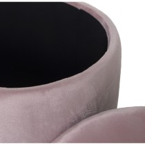 Pouffe Alexandra House Living Pink Silver Velvet Wood 7 x 43 x 37 cm