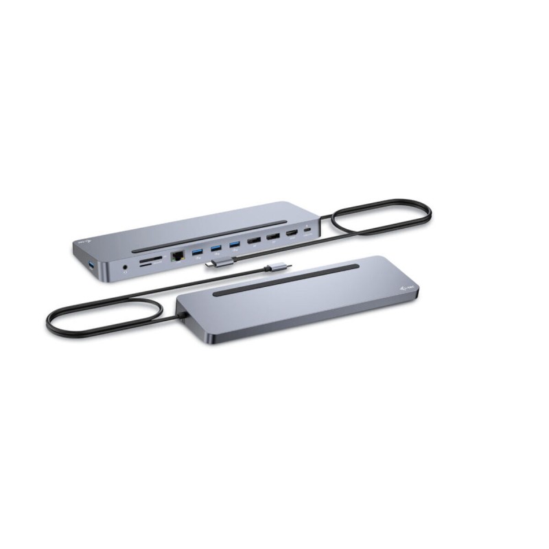 Hub USB-C i-Tec C31FLAT2PDPRO Argenté