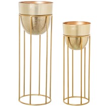 Set of Planters Alexandra House Living Gold Metal 2 Pieces