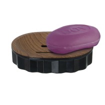 Soap dish Alexandra House Living Brown Black Acrylic Plastic Wood 12 x 3 x 9 cm