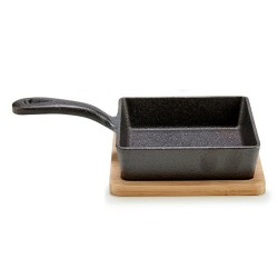 Tapas Servierpfanne Pfanne Braun Grau Bambus Geschmiedetes Eisen 23,7 x 6,3 x 14 cm (12 Stück)