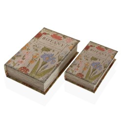 Dekorative Box Versa Botany Buch Leinwand Holz MDF 7 x 27 x 18 cm