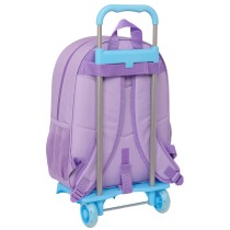 School Rucksack with Wheels Stitch Sweet Blue Lilac 33 x 42 x 14 cm