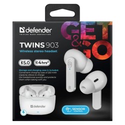 In-ear Bluetooth Headphones Defender TWINS 903 White Multicolour