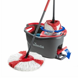 Mop with Bucket Vileda mop en steel Supermocio 3Action Weiß Rot Mikrofasern