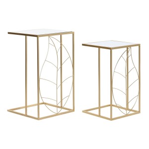 Jeu de 2 tables DKD Home Decor Doré 37 x 37 x 65 cm