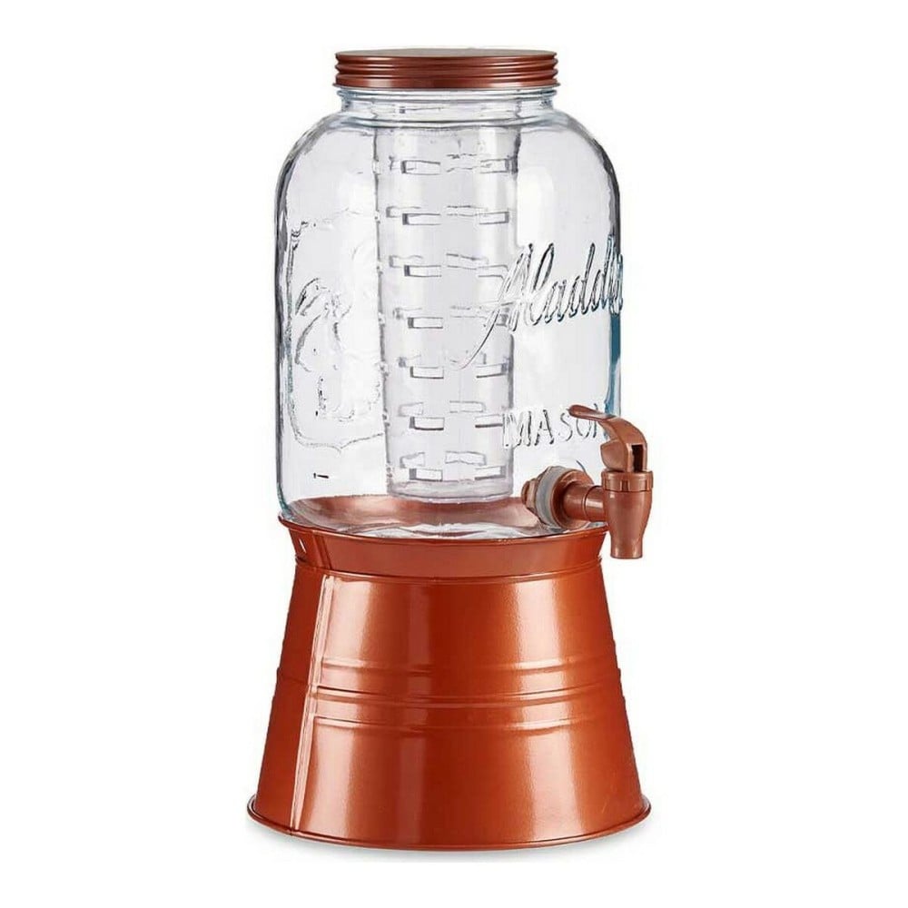 Carafe en Verre Transparent Cuivre Avec support Verre Métal Transparent Plastique 3,8 L