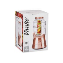 Carafe en Verre Transparent Cuivre Avec support Verre Métal Transparent Plastique 3,8 L