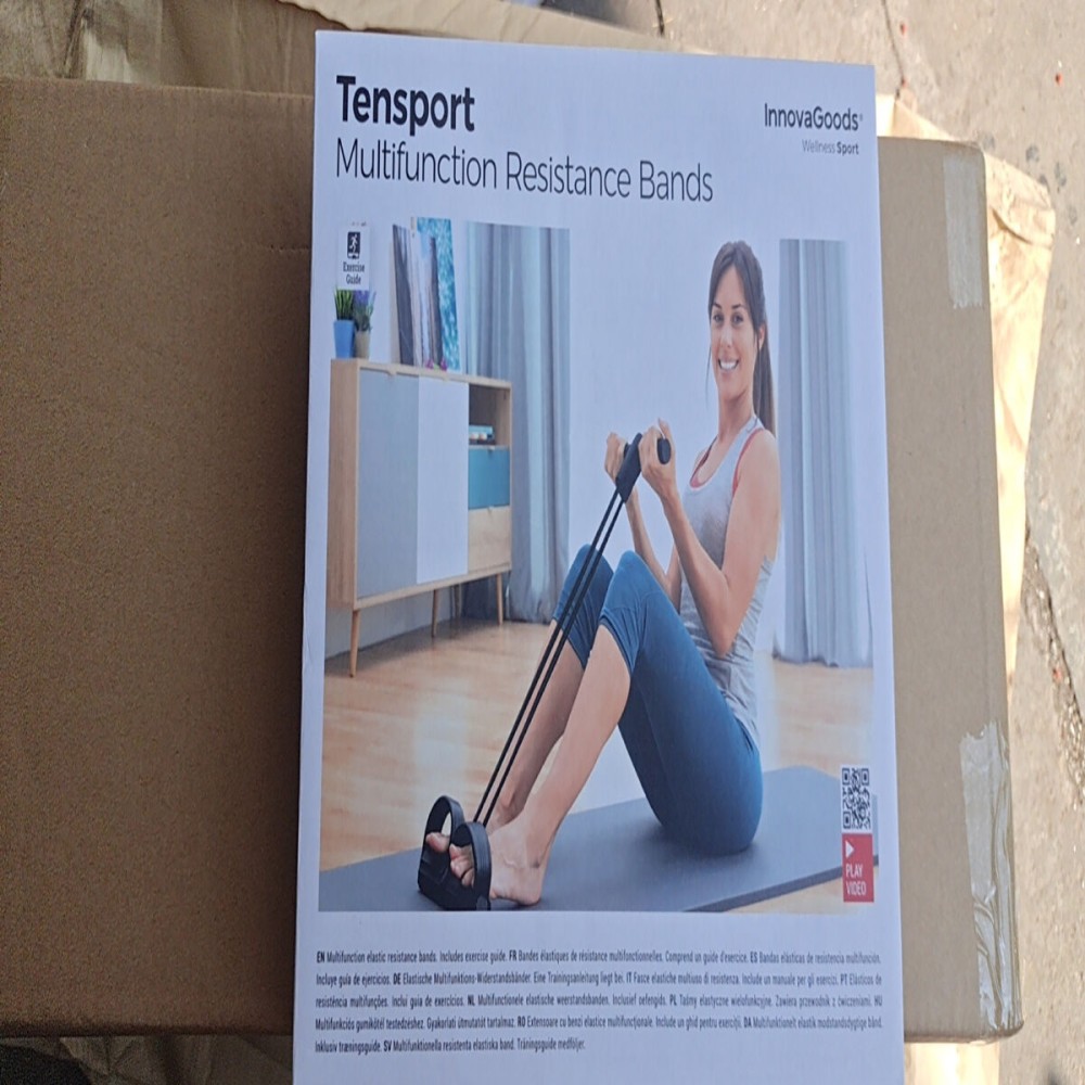 Élastiques de musculation multi-usages avec guide d’exercices Tensport InnovaGoods