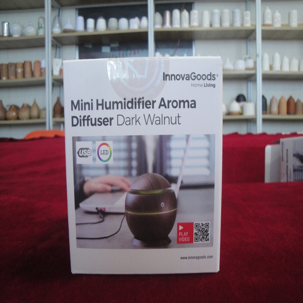 Mini Humidifier Scent Diffuser Dark Walnut InnovaGoods