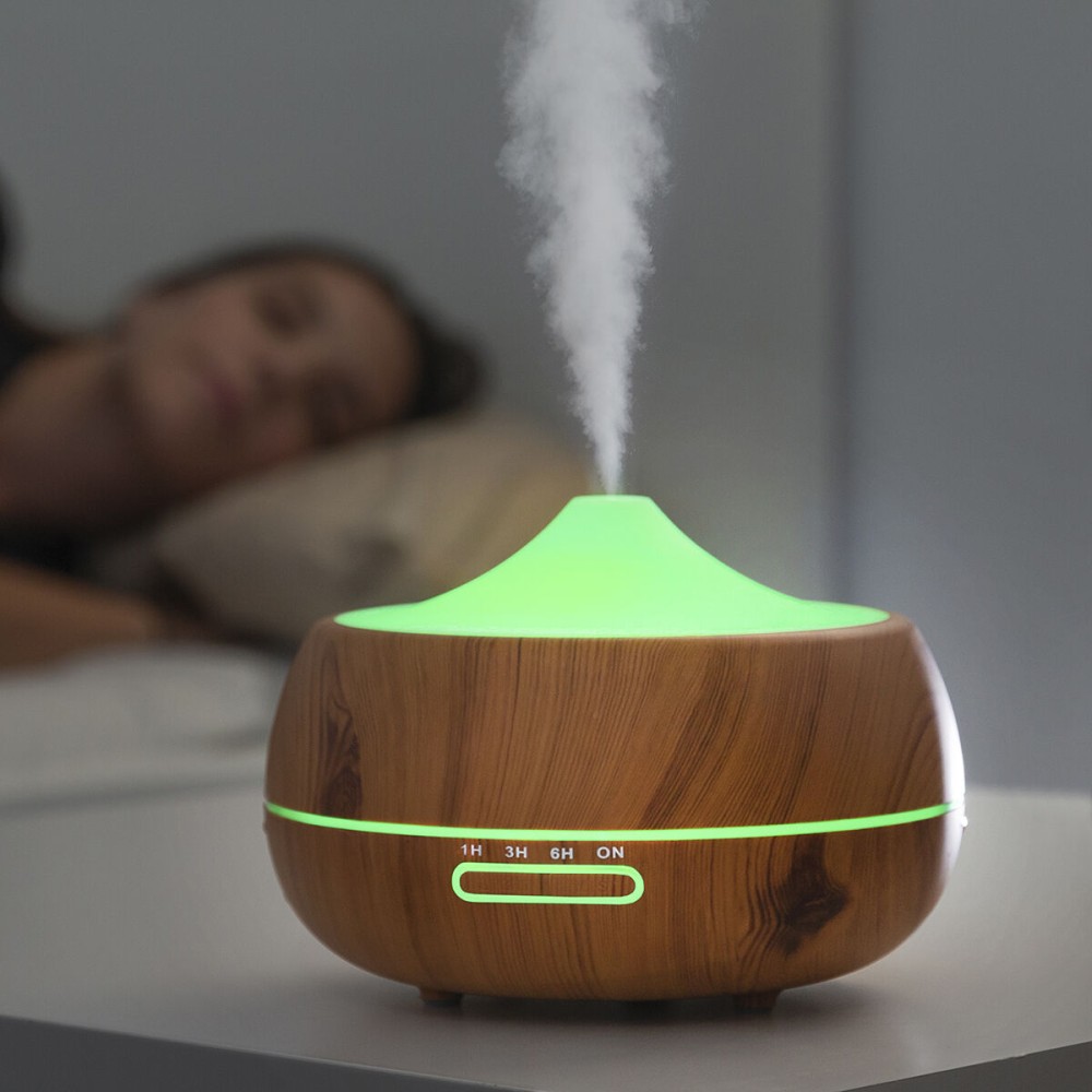 Luftbefeuchter Aroma Diffusor Multicolor-LED Wooden-Effect InnovaGoods