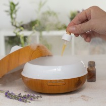 Luftbefeuchter Aroma Diffusor Multicolor-LED Wooden-Effect InnovaGoods