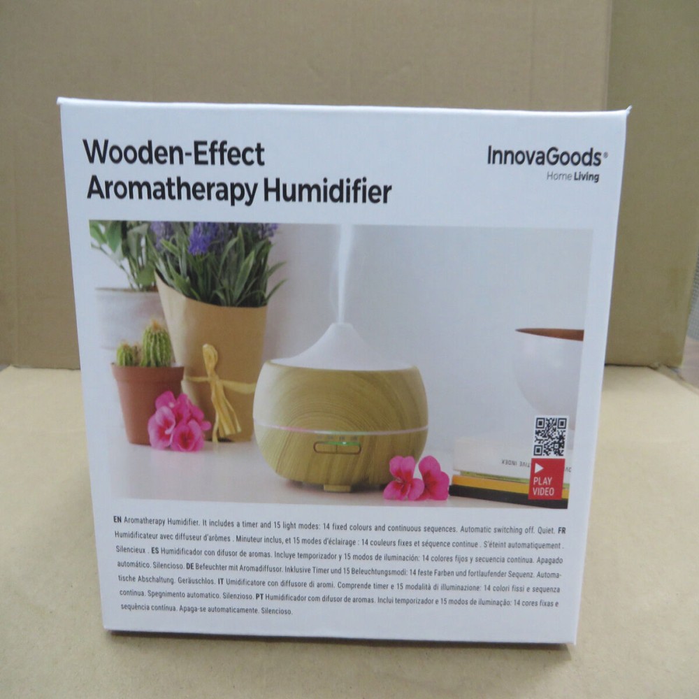 Aroma Diffuser Humidifier with Multicolour LED Wooden-Effect InnovaGoods