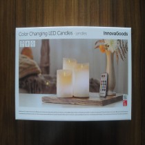 Multicolour Flame-Effect LED Candles with Remote Control Lendles InnovaGoods 3 Units