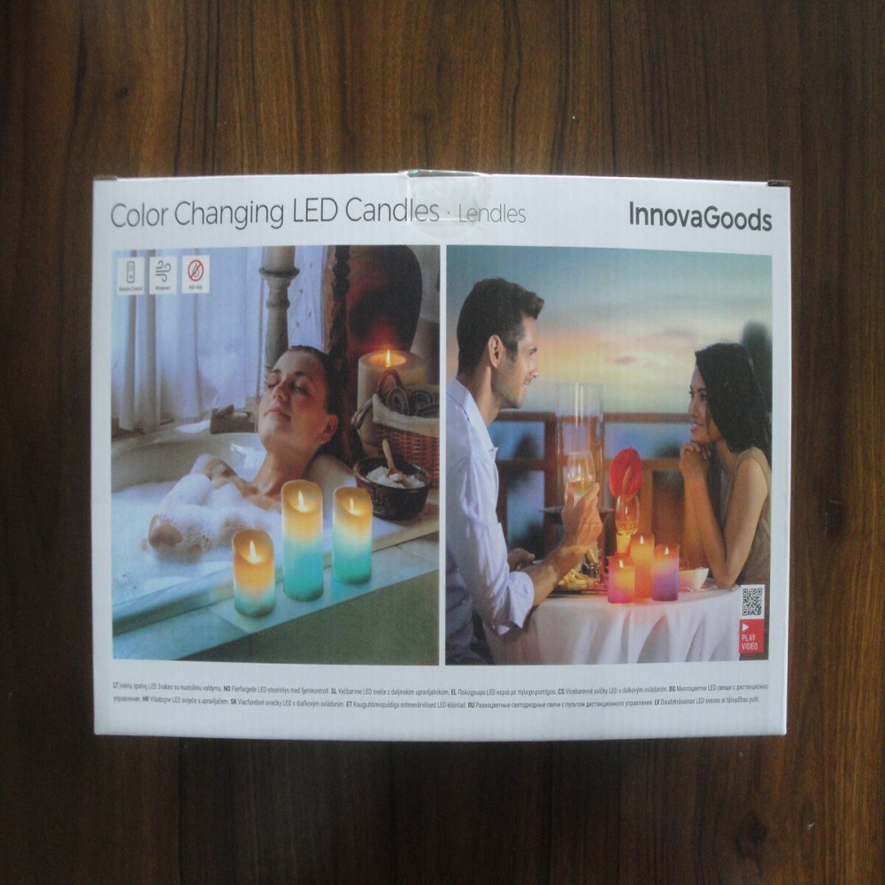 Multicolour Flame-Effect LED Candles with Remote Control Lendles InnovaGoods 3 Units