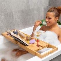 Plateau de Baignoire Extensible en Bambou Trayth InnovaGoods