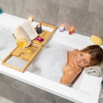 Plateau de Baignoire Extensible en Bambou Trayth InnovaGoods