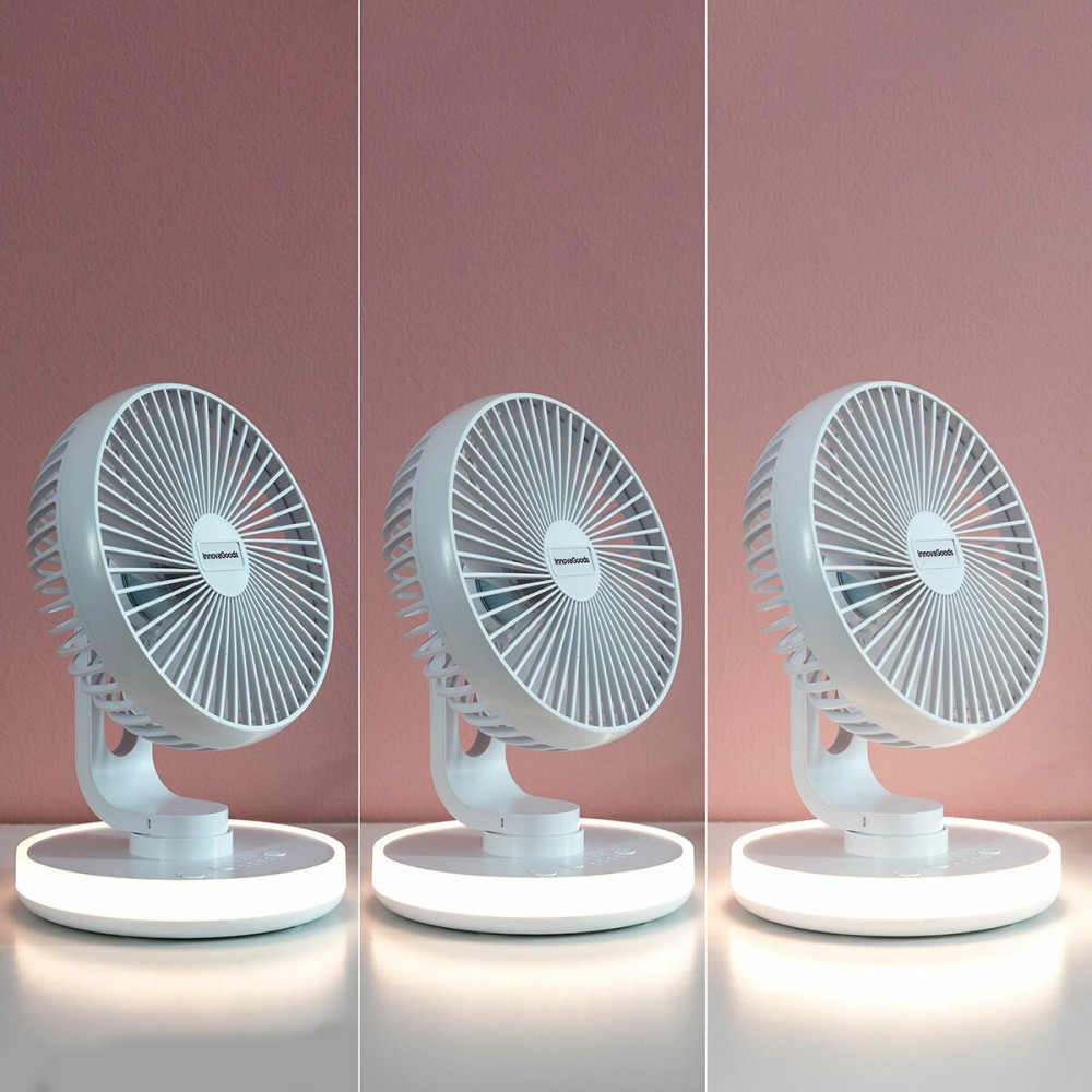 Rechargeable Desk Fan with LED FanLed InnovaGoods Ø6,6'' 4000 mAh