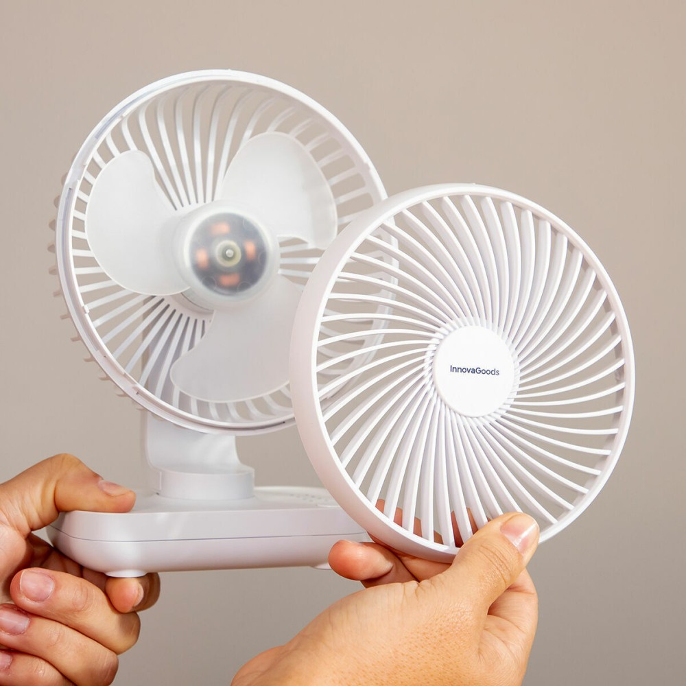 Wiederaufladbarer Schreibtischventilator Fanrec InnovaGoods Ø5,4'' 3600 mAh / 13,3 W