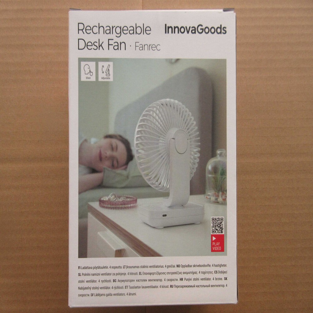 Rechargeable Desk Fan Fanrec InnovaGoods Ø5,4'' 3600 mAh / 13,3 W