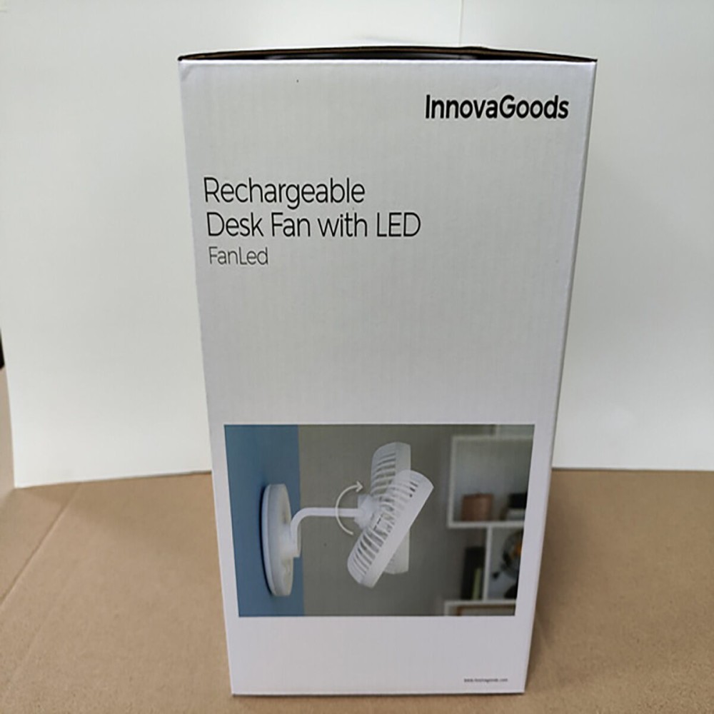 Rechargeable Desk Fan with LED FanLed InnovaGoods Ø6,6'' 4000 mAh